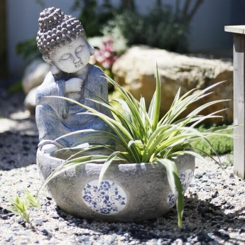 북유럽 정원 부처님 레트로 빈티지 불상 화분 장식 조각상