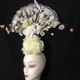 전통 중국 부채 머리 모자 장식 코스프레 할로윈 파티 용품