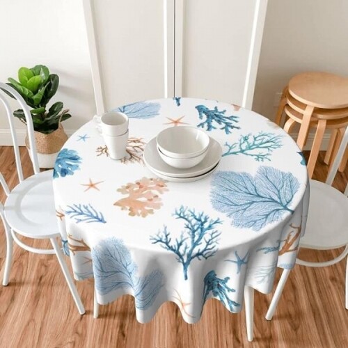북유럽 원형 라운드 식탁보 웨딩 커버 덮개 테이블 탁자