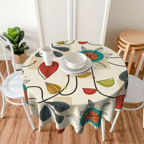 라운드 테이블 북유럽 모던 식탁보 원형 탁자 커버 덮개