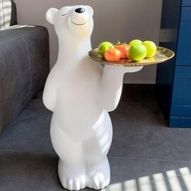 북유럽 북극곰 인테리어 사이드 테이블 탁자 트레이 조각상