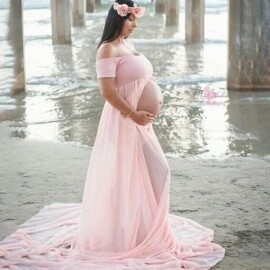 임산부 임신 드레스 만삭 백일 기념 사진 촬영 드레스
