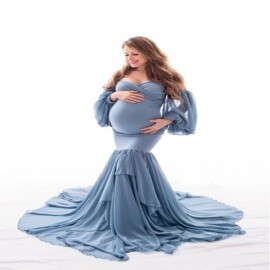 인어 공주 웨딩 결혼 만삭 출산 임신 촬영 드레스 가족사진
