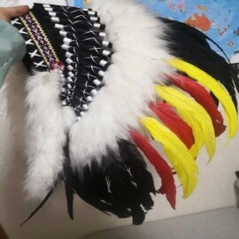 할로윈 인도언 깃털 머리 장식 모장 코스프레 파티용품