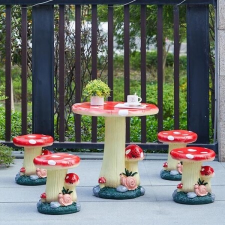 버섯테이블 야외 정원 의자