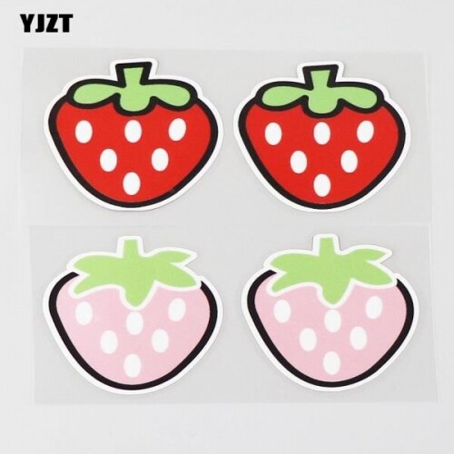 체리 차량용 과일 장식 컬러 딸기 스티커