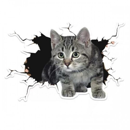 체리 3d 고양이 스크래치 커버 자동차 동물 스티커
