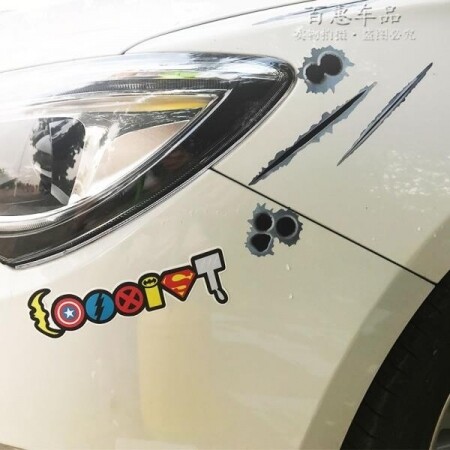 체리 차량용 소형 스크래치 커버 캐릭터 스티커