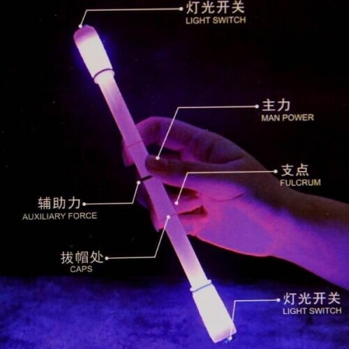 체리 두꺼운 막대 형광 LED 펜돌리기 터닝 펜
