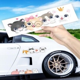 귀여운 만화 고양이 자동차 장식 스티커