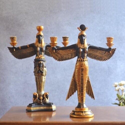 이집트 파라오 빈티치 촛대 카페 공예 장식품  촛불 거치대 엔티크 집들이선물