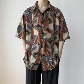 루즈핏 남자 여자 하와이안 반팔셔츠 커플 12종 DK68