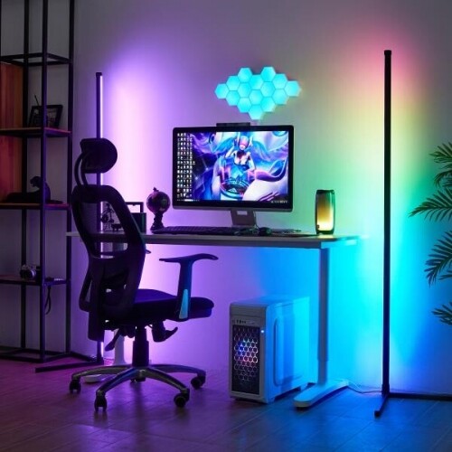 RGB 소리인식 리듬 장스탠드 플로어 조명 LED 인테리어 게임방 거실