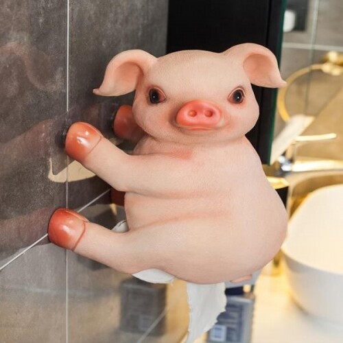 귀여운 벽걸이 형 화장지 홀더 두루마리 걸이 고양이 돼지 강아지 화장실 인테리어