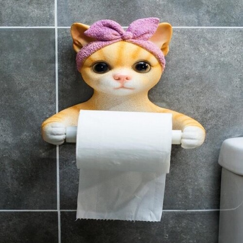 귀여운 벽걸이 욕실 화장실 두루마리 티슈 휴지걸이 홈 인테리어 고양이 강아지
