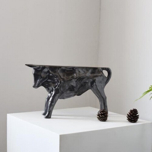 현대 모던 럭셔리 세라믹 투우 황소 동물 조각상 인테리어 로비 장식 소품