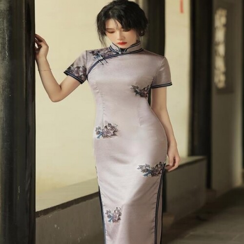 중국 차이나 드레스 이벤트 무대의상 옆트임 치파오 원피스